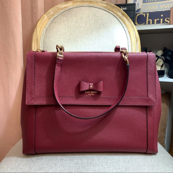 Kate Spade double zip shoulder bag with bow - Picture 11 of 14